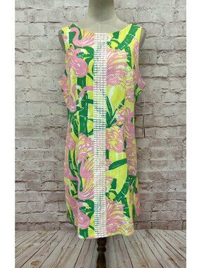 Lilly Pulitzer Target Sleeveless Dress Size 16 Flamingos Pink Bamboo Floral NEW